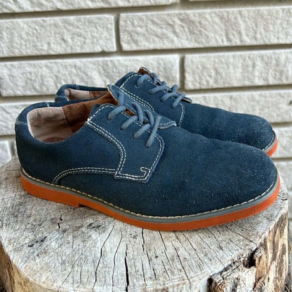 Florsheim Kearney Jr Plain Toe Oxford Blue Suede Shoes Sz 3